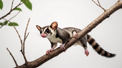 sugar glider gliding from branch to branch
