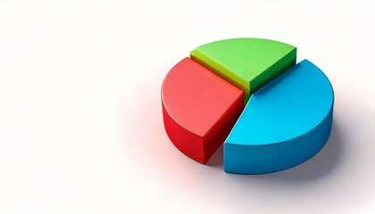 Obraz premium A colorful pie chart representing data distribution with four sections in red, green, blue, and gray.