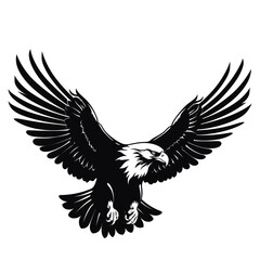 Obraz premium vector silhouette of eagle cut out black color