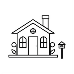 home icon outline vector
