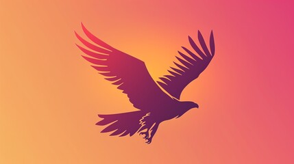 Obraz premium A silhouette of an eagle soaring through the sky.