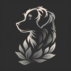 black and white dog logo