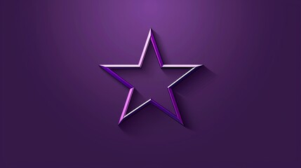 Obraz premium A single, metallic purple star on a purple background.