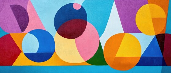 Ultrawide Abstract Large Street Art Graffiti Colorful Geometric Shapes Painting