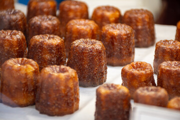 Canele, French pastry flavored with rum and vanilla, specialty of Bordeaux region, France