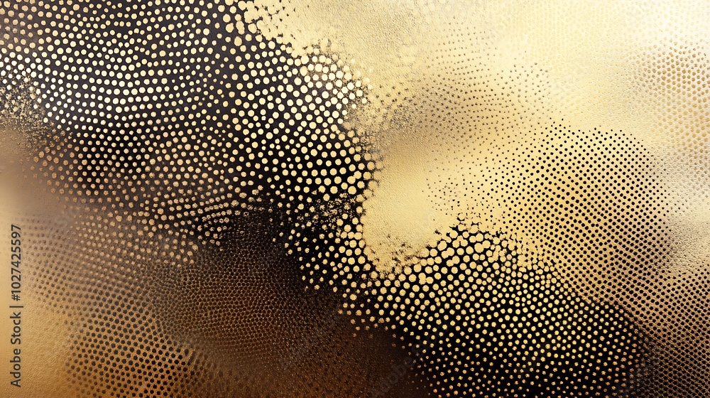 Poster abstract background with a golden and black spotted pattern.