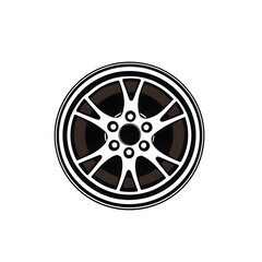 Fototapeta premium Car rim logo design on white background. Generative AI