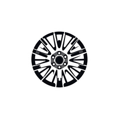 Car rim logo design on white background. Generative AI