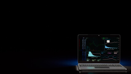 The Notebook and chart for Business concept 3d rendering.