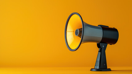 Make Your Voice Heard: Megaphone on Orange Background 