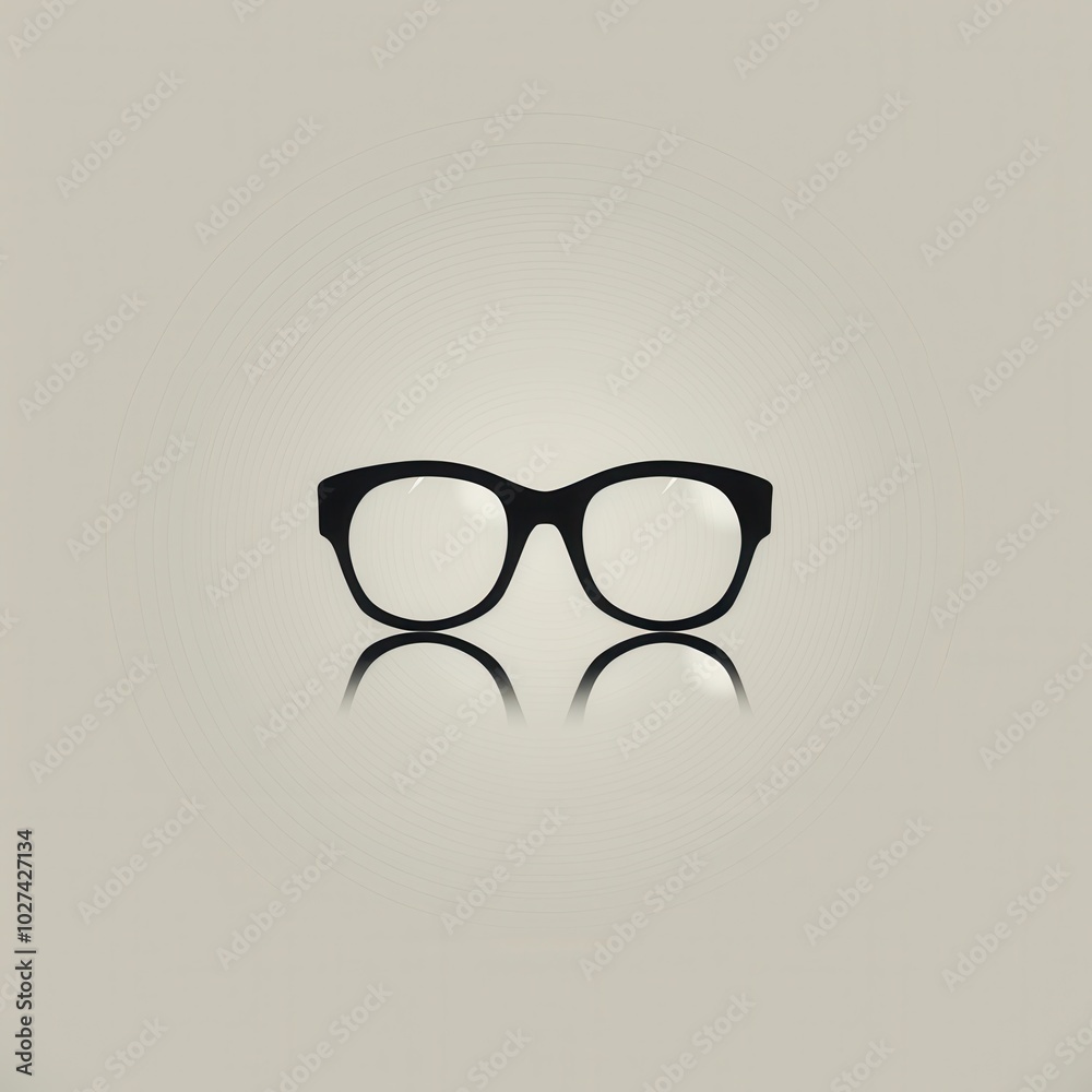 Aufkleber the black eyeglasses rest elegantly on a soft, neutral backdrop, reflecting their sleek and modern d