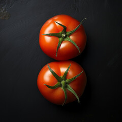 In perfektem Licht: Tomate von oben im Fotostudio. Natürliche Schönheit und Frische mit diesem beeindruckenden Foodfoto
