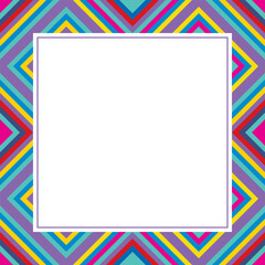 Obraz premium Colorful Kaleidoscopic Frame. Vector Geometric Background with Stripes. Abstract Mosaic Design