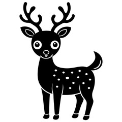 bold easy cute kawai Christmas deer royalty