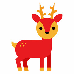 bold easy cute kawai Christmas deer royalty
