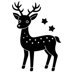 bold easy cute kawai Christmas deer royalty