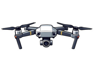 A drone with simple and compact design, vector, cartoon, minimal on isolated background.
