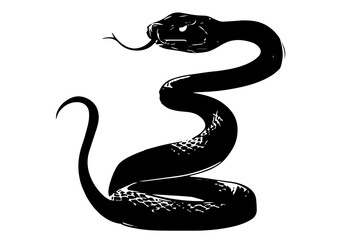 2025年巳年年賀状素材水墨画風