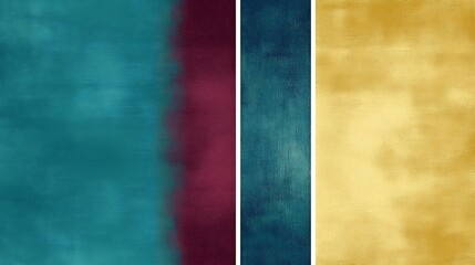 Fototapeta premium Abstract background with blue, red and yellow watercolor textures.