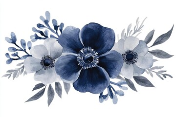 Fototapeta premium Dark Floral Watercolour Images