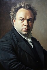Portrait of a Man with Distinctive Hair and Attire