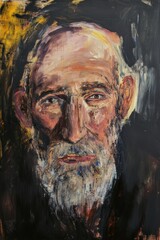 Expressive Portrait of an Elderly Man with Beard