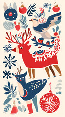 Christmas design elements - doodle xmas symbols vector image