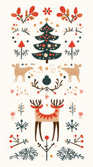 Fototapeta premium Christmas design elements - doodle xmas symbols vector image