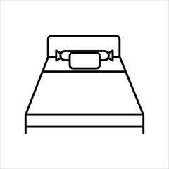 bed icon outline vectore