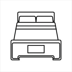 bed icon outline vectore
