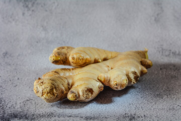 Product close-up of a ginger root in  studio