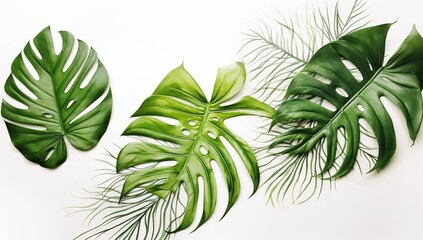 tropical leaves ornament wallpaper, natural background