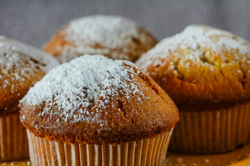 Product photo of a homemade muffin without people
