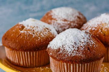 Product photo of a homemade muffin without people