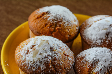 Product photo of a homemade muffin without people