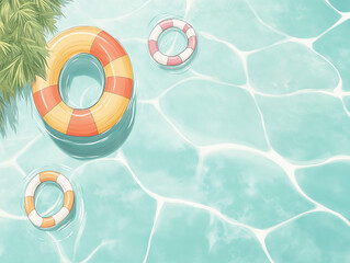 Refreshing Pool Party Invitation with Space for Schedule: Dive into Fun and Frolic
