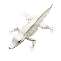 Fototapeta premium Vibrant Papier-Mâché Alligator Lizard Model with Expressive Eyes and Textured Scales