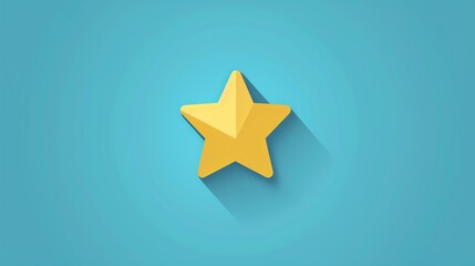 Fototapeta premium A yellow star on a blue background.