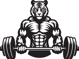 Tiger gym vector silhouette