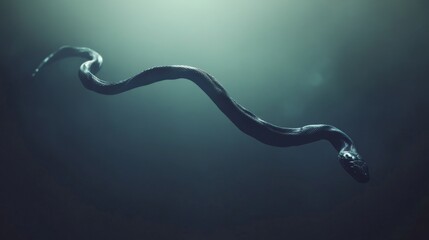 Fototapeta premium Mysterious Aquatic Serpent Gliding Through the Depths