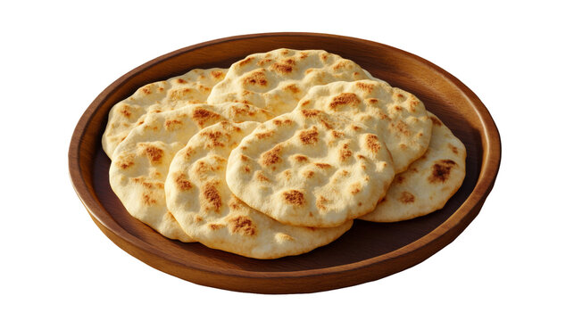 Khubz 3D Rendering Tray of Traditional Arabic flatbread