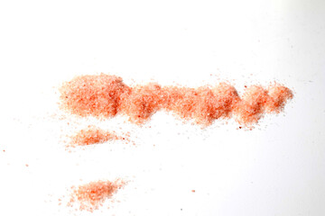 Pile of Pink Himalayan Salt on White