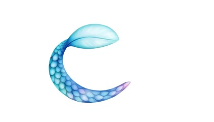 Naklejka premium Mermaid tail on isolated white background, hand-drawn watercolor summer marine clipart AI Generate