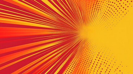 Abstract background with red and yellow stripes and dots.