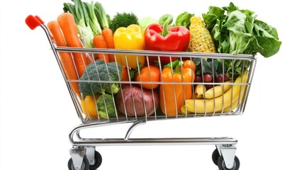 A Full Shopping Cart of Fresh Produce