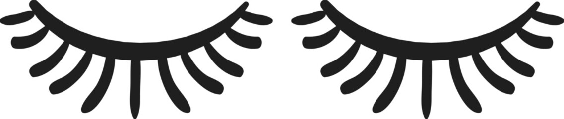 This design features a sophisticated representation of black eyelashes with intricate lines emphasizing beauty and creating a stylish appearance in makeup artistry.