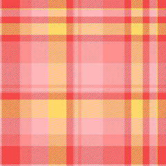Softness pattern textile seamless, basic vector plaid check. Discount background fabric texture tartan in light and pretty red colors.