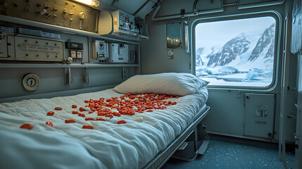 A Solitary Bed in an Antarctic Research Station: A Study of Isolation and Cold Colors