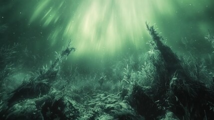 Fototapeta premium Ethereal Underwater Wonderland: Exploring the Captivating Depths