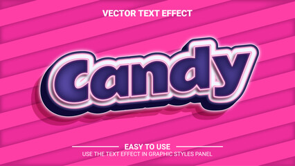 3d candy editable text effect